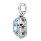 FJC Finejewelers 925 Sterling Silver Rhodium Plated CZ and Blue Crystal Charm 22 x 15 mm