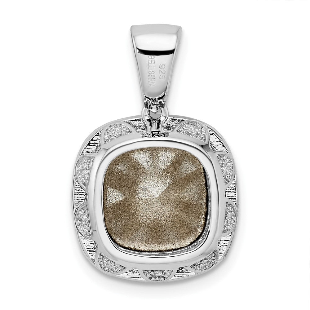 FJC Finejewelers 925 Sterling Silver Rhodium Plated CZ and Blue Crystal Charm 22 x 15 mm