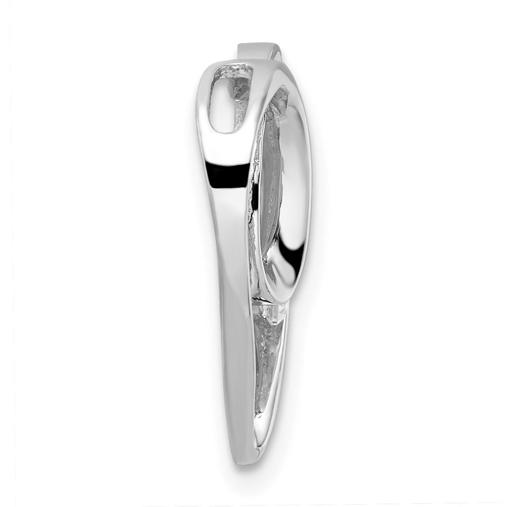 FJC Finejewelers 925 Sterling Silver Rhodium Plated CZ Fancy Heart Slide 19 x 18 mm