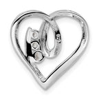 FJC Finejewelers 925 Sterling Silver Rhodium Plated CZ Fancy Heart Slide 19 x 18 mm