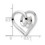FJC Finejewelers 925 Sterling Silver Rhodium Plated CZ Fancy Heart Slide 19 x 18 mm