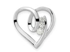 FJC Finejewelers 925 Sterling Silver Rhodium Plated CZ Fancy Heart Slide 19 x 18 mm