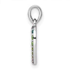 FJC Finejewelers 925 Sterling Silver Rhodium Plated Nano Crystal Heart Charm 18 x 14 mm