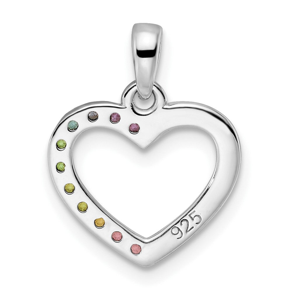 FJC Finejewelers 925 Sterling Silver Rhodium Plated Nano Crystal Heart Charm 18 x 14 mm