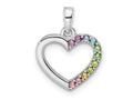 FJC Finejewelers 925 Sterling Silver Rhodium Plated Nano Crystal Heart Charm 18 x 14 mm