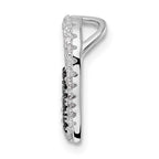 FJC Finejewelers 925 Sterling Silver Bk/Wht CZ Rhodium Platedd Paw Print Heart Chain Slide 15 x 16 mm