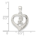FJC Finejewelers 925 Sterling Silver Love Heart with Flower Charm 21 x 14 mm
