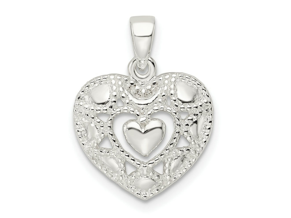 FJC Finejewelers 925 Sterling Silver Polished Heart Charm 21 x 15 mm