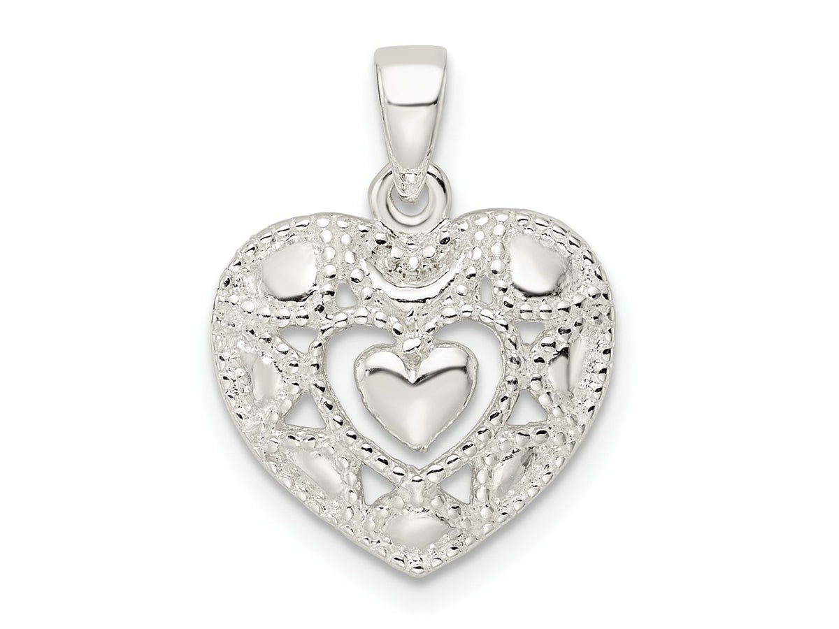FJC Finejewelers 925 Sterling Silver Polished Heart Charm 21 x 15 mm
