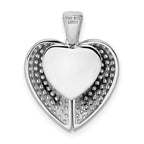 FJC Finejewelers 925 Sterling Silver Polished Rhodium Plated CZ Opening Heart Charm 22 x 18 mm