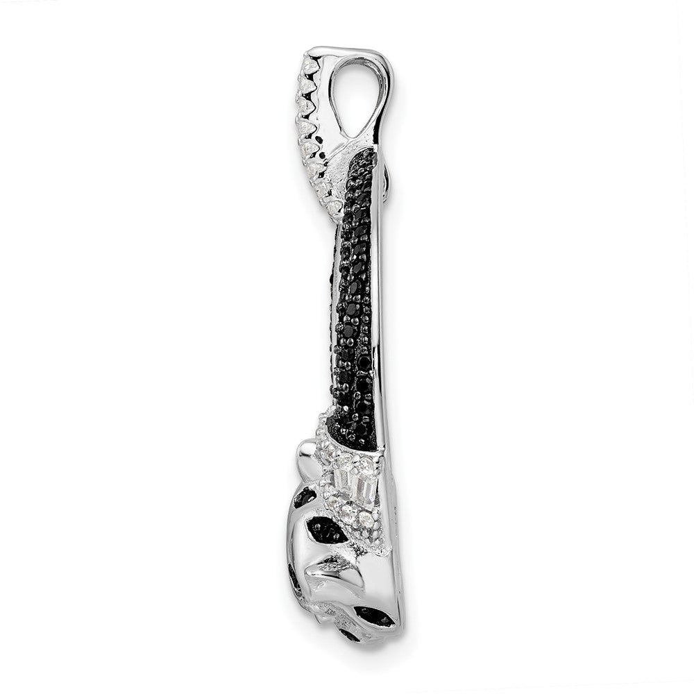 FJC Finejewelers 925 Sterling Silver Rhodium Plated Polished CZ Double Cheetah Head Charm 31 x 24 mm