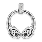 FJC Finejewelers 925 Sterling Silver Rhodium Plated Polished CZ Double Cheetah Head Charm 31 x 24 mm