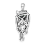 FJC Finejewelers 925 Sterling Silver Blk/White Rhodium Plated Polished CZ Cheetah Charm 30 x 12 mm