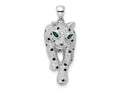 FJC Finejewelers 925 Sterling Silver Blk/White Rhodium Plated Polished CZ Cheetah Charm 30 x 12 mm