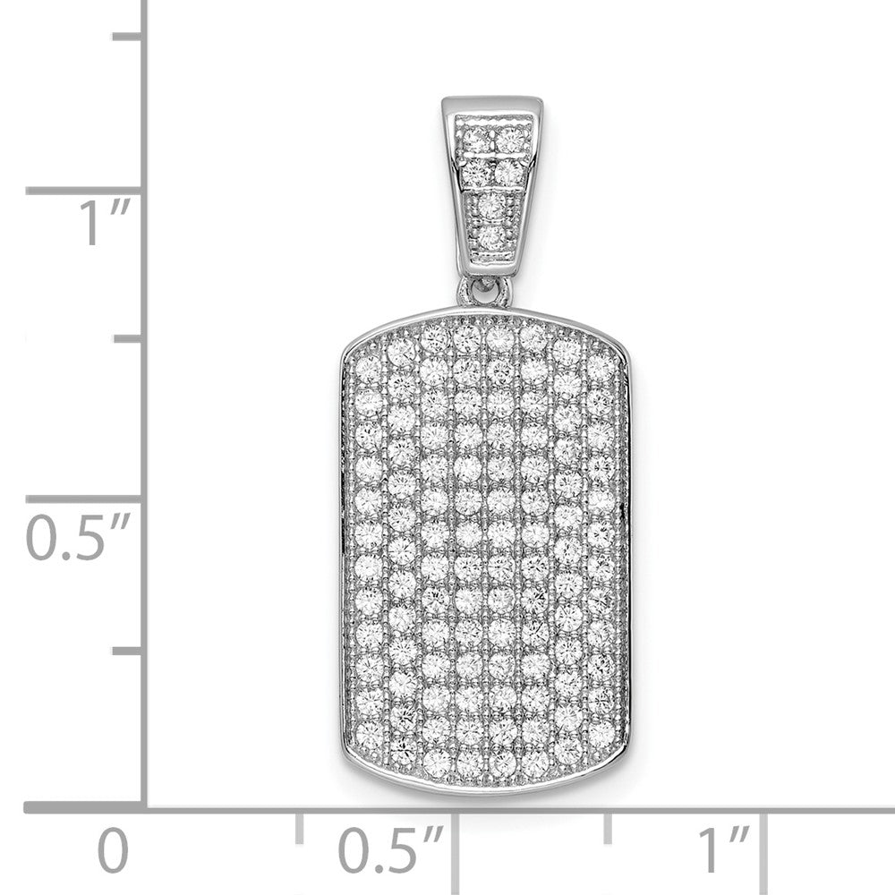 FJC Finejewelers 925 Sterling Silver Rhodium Plated Polished CZ Charm 27 x 12 mm