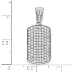 FJC Finejewelers 925 Sterling Silver Rhodium Plated Polished CZ Charm 27 x 12 mm