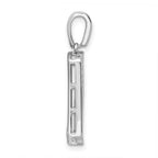 FJC Finejewelers 925 Sterling Silver Rhodium Plated Polished CZ Charm 27 x 12 mm