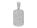 FJC Finejewelers 925 Sterling Silver Rhodium Plated Polished CZ Charm 27 x 12 mm