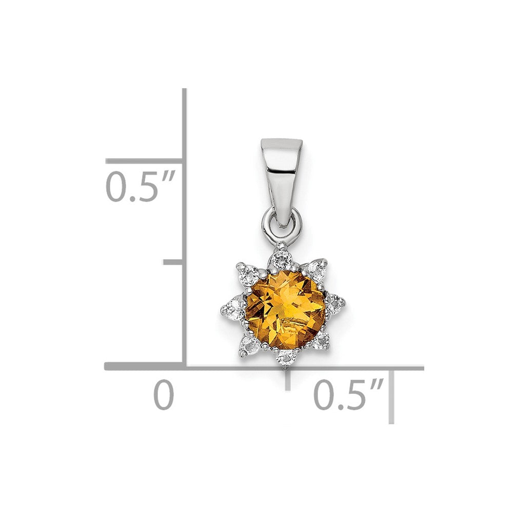 FJC Finejewelers 925 Sterling Silver Rhodium Plated Polished Citrine and Topaz Charm 14 x 7 mm