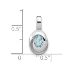 FJC Finejewelers 925 Sterling Silver Rhodium Plated Sky Blue Topaz Oval Charm 17 x 8 mm