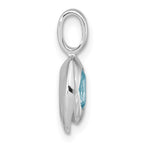 FJC Finejewelers 925 Sterling Silver Rhodium Plated Sky Blue Topaz Oval Charm 17 x 8 mm