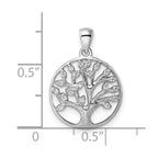 FJC Finejewelers 925 Sterling Silver Rhodium Plated Polished CZ Tree of Life Charm 21 x 15 mm