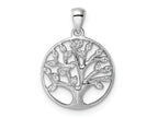 FJC Finejewelers 925 Sterling Silver Rhodium Plated Polished CZ Tree of Life Charm 21 x 15 mm