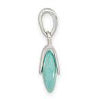 FJC Finejewelers 925 Sterling Silver Fashion Polished Circle Imitation Turquoise Charm 20 x 10 mm