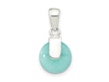 FJC Finejewelers 925 Sterling Silver Fashion Polished Circle Imitation Turquoise Charm 20 x 10 mm