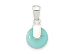FJC Finejewelers 925 Sterling Silver Fashion Polished Circle Imitation Turquoise Charm 20 x 10 mm