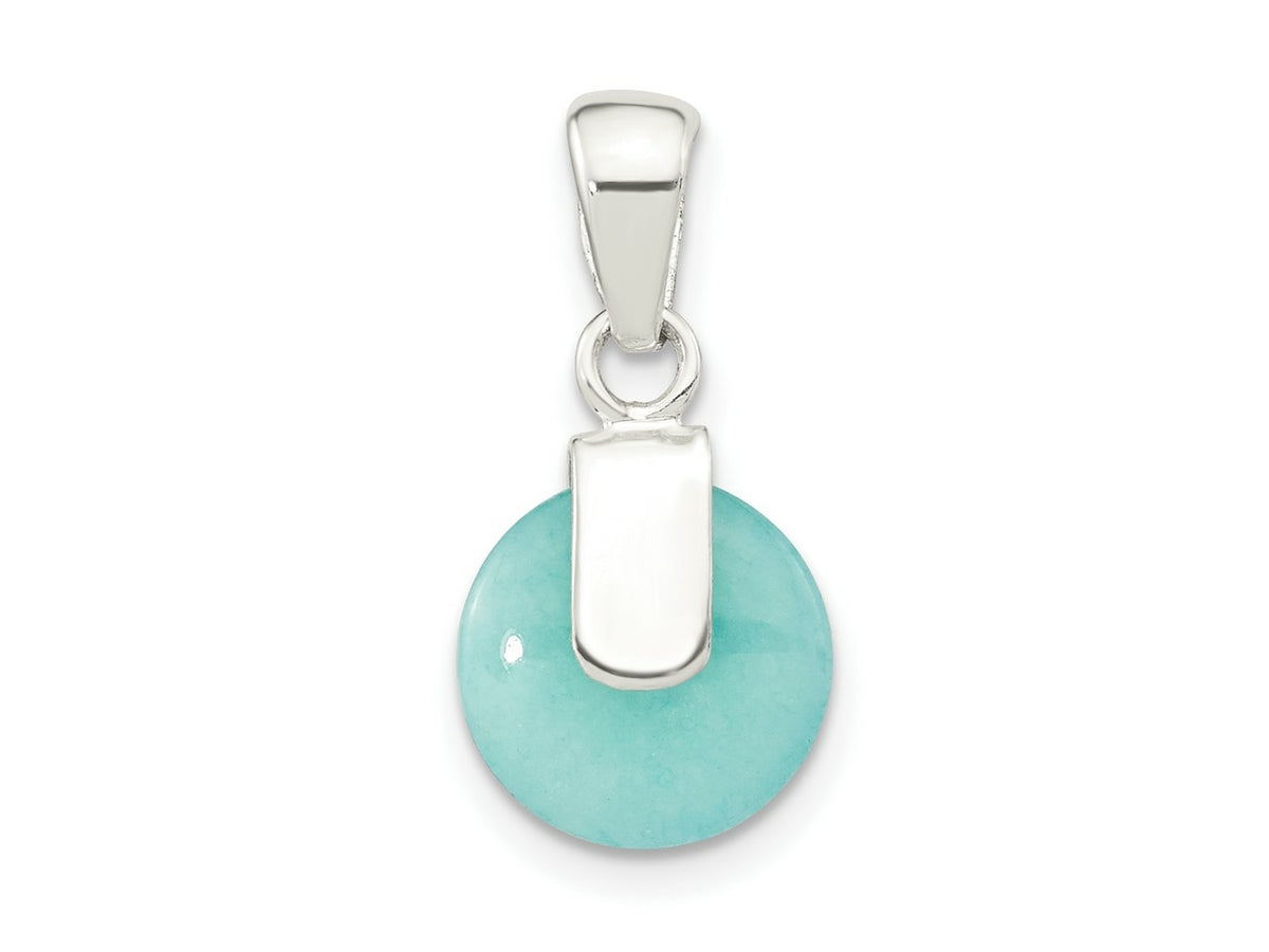 FJC Finejewelers 925 Sterling Silver Fashion Polished Circle Imitation Turquoise Charm 20 x 10 mm