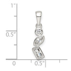 FJC Finejewelers 925 Sterling Silver Polished Geometric Shapes CZ Charm 16 x 5 mm