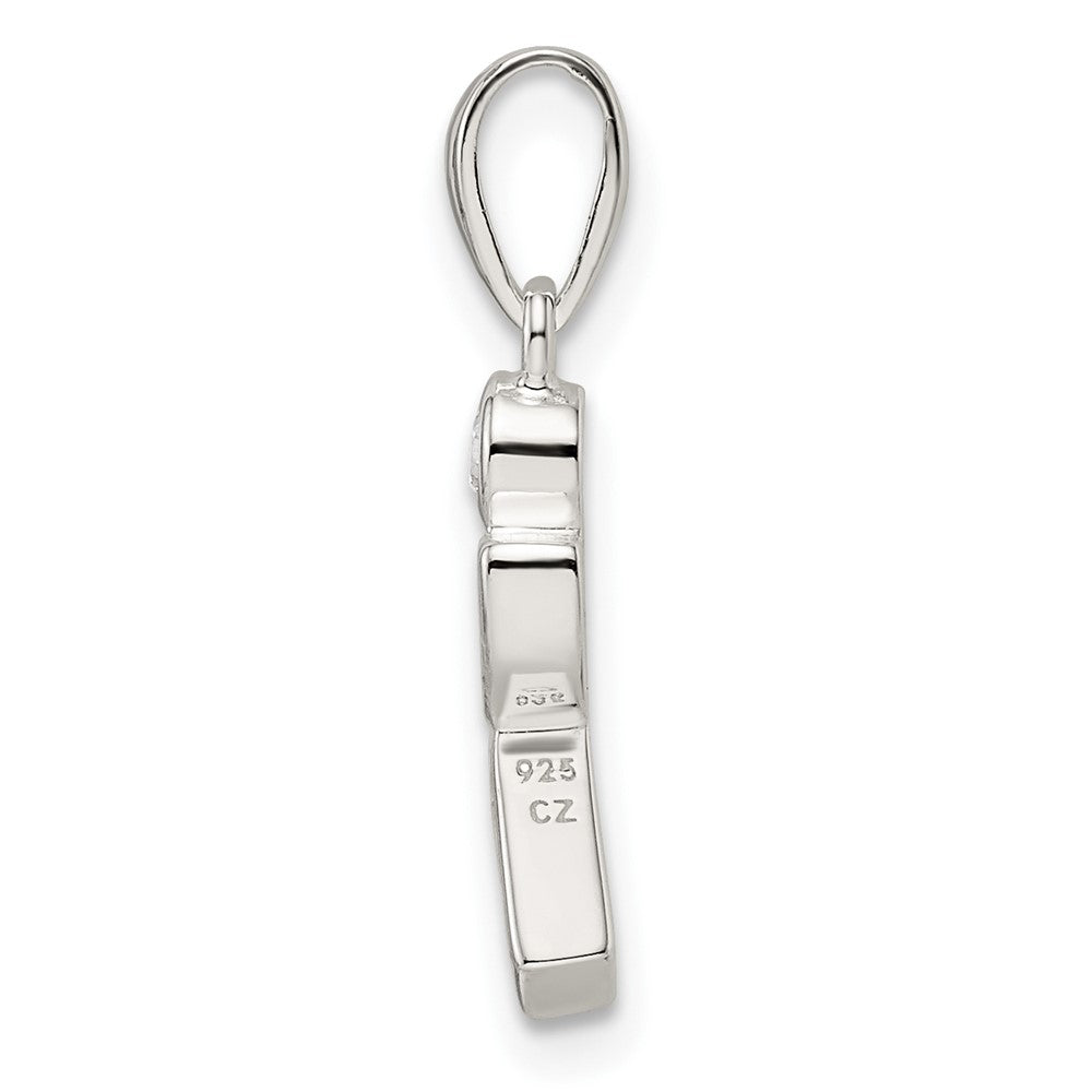 FJC Finejewelers 925 Sterling Silver Polished Geometric Shapes CZ Charm 16 x 5 mm
