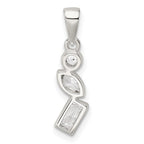 FJC Finejewelers 925 Sterling Silver Polished Geometric Shapes CZ Charm 16 x 5 mm