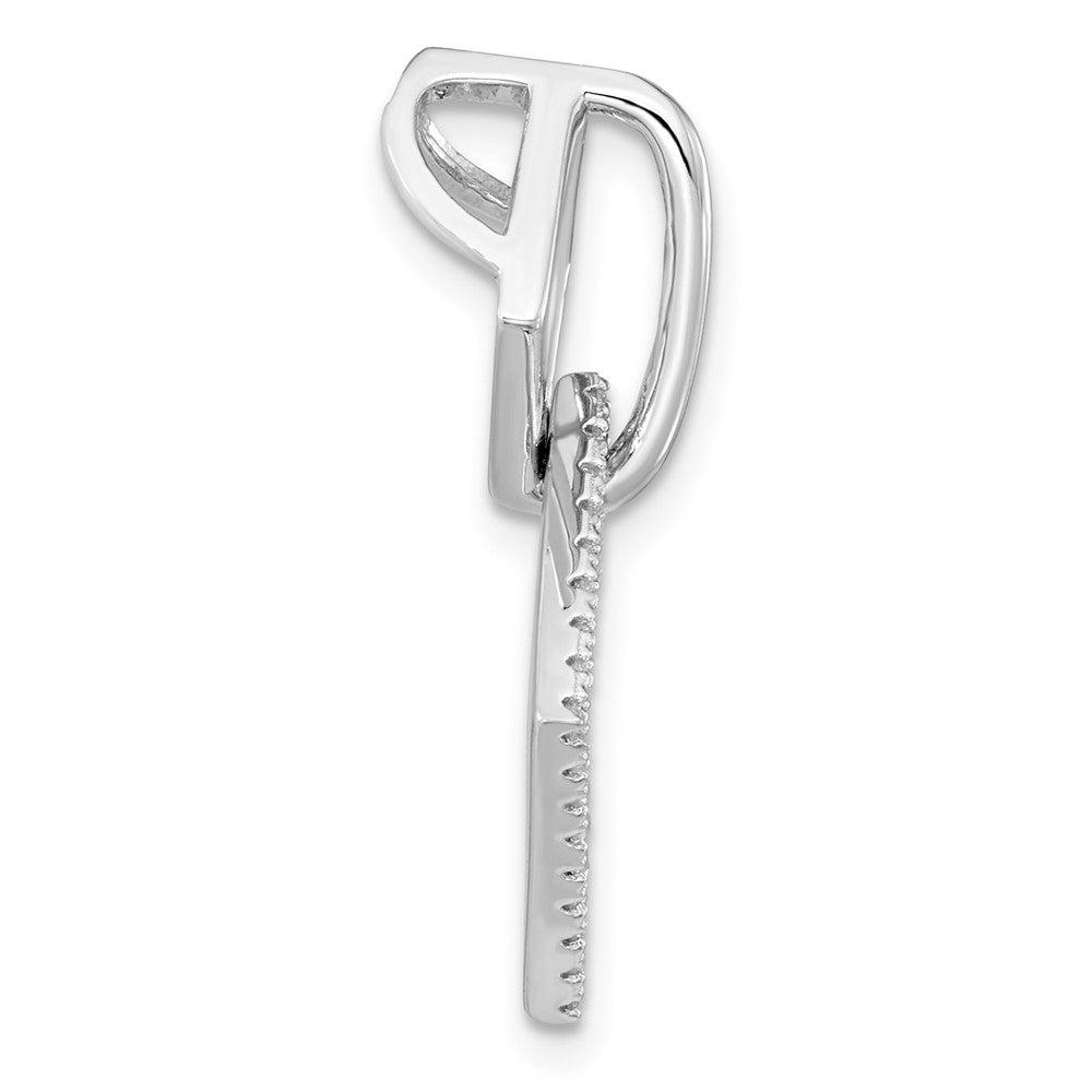 FJC Finejewelers 925 Sterling Silver Rhodium Plated CZ Square Chain Slide Charm 25 x 18 mm
