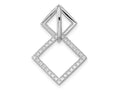 FJC Finejewelers 925 Sterling Silver Rhodium Plated CZ Square Chain Slide Charm 25 x 18 mm