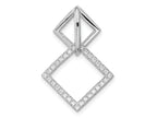 FJC Finejewelers 925 Sterling Silver Rhodium Plated CZ Square Chain Slide Charm 25 x 18 mm