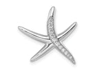 FJC Finejewelers 925 Sterling Silver Rhodium Plated CZ Starfish Slide 18 x 19 mm