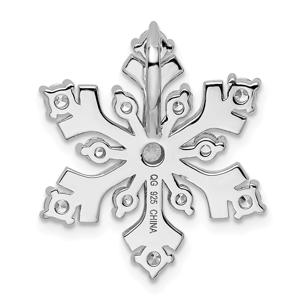 FJC Finejewelers 925 Sterling Silver Rhodium Plated CZ Snowflake Slide 21 x 21 mm