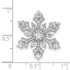 FJC Finejewelers 925 Sterling Silver Rhodium Plated CZ Snowflake Slide 21 x 21 mm