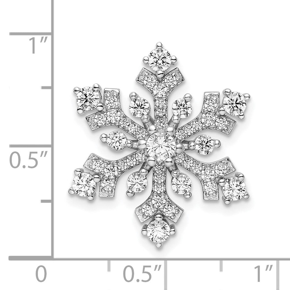 FJC Finejewelers 925 Sterling Silver Rhodium Plated CZ Snowflake Slide 21 x 21 mm