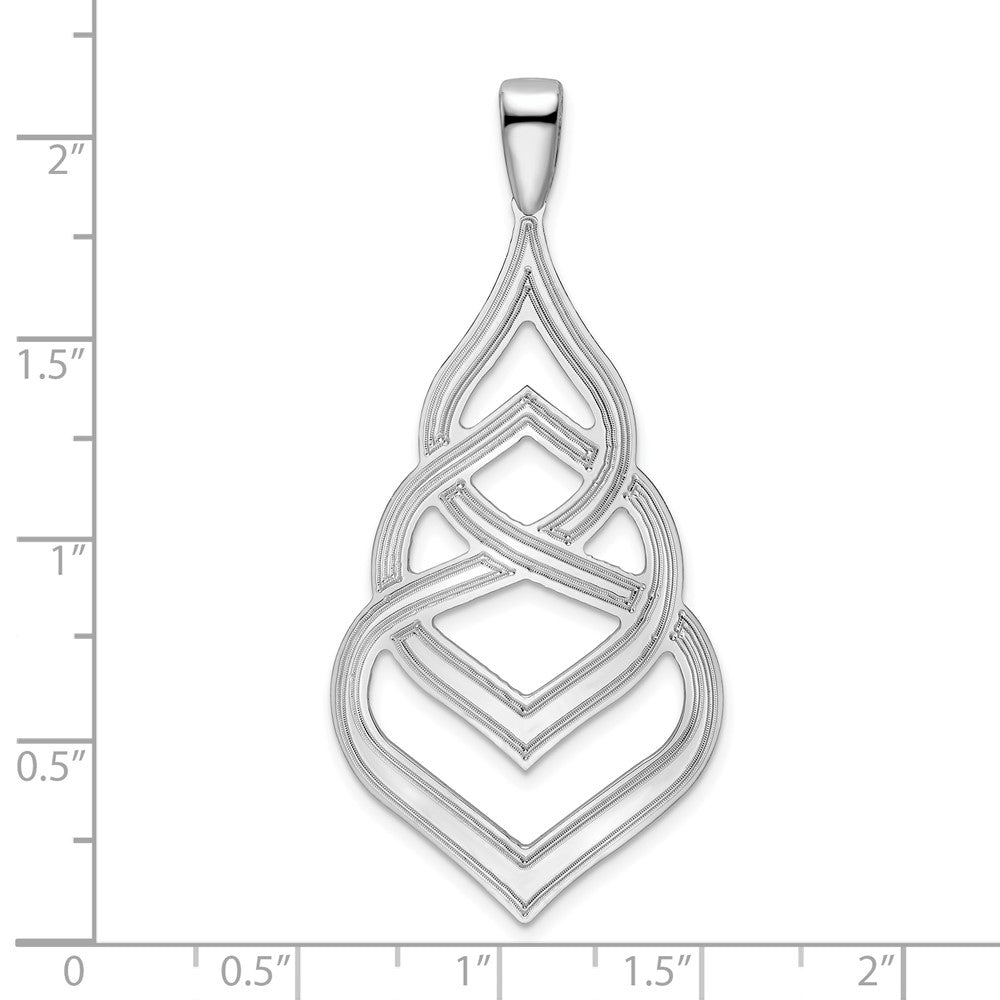 FJC Finejewelers 925 Sterling Silver Polished Grooved Fancy Drop Charm 54 x 24 mm