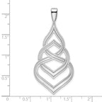 FJC Finejewelers 925 Sterling Silver Polished Grooved Fancy Drop Charm 54 x 24 mm