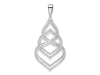FJC Finejewelers 925 Sterling Silver Polished Grooved Fancy Drop Charm 54 x 24 mm