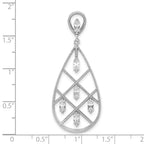 FJC Finejewelers 925 Sterling Silver Fancy Rhodium Plated Baguette CZ Teardrop Charm 41 x 17 mm