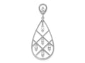 FJC Finejewelers 925 Sterling Silver Fancy Rhodium Plated Baguette CZ Teardrop Charm 41 x 17 mm