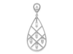 FJC Finejewelers 925 Sterling Silver Fancy Rhodium Plated Baguette CZ Teardrop Charm 41 x 17 mm