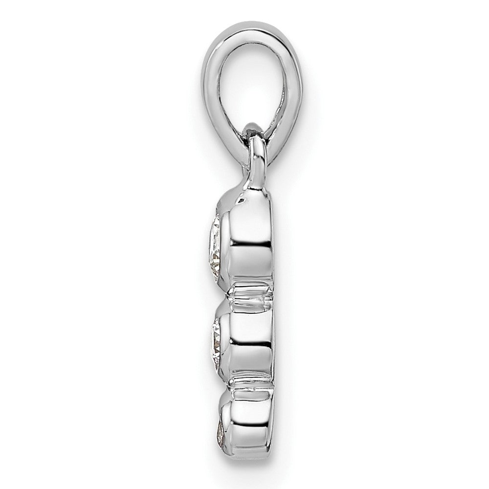 FJC Finejewelers 925 Sterling Silver Rhodium Plated Polished CZ Charm 16 x 3 mm