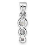 FJC Finejewelers 925 Sterling Silver Rhodium Plated Polished CZ Charm 16 x 3 mm