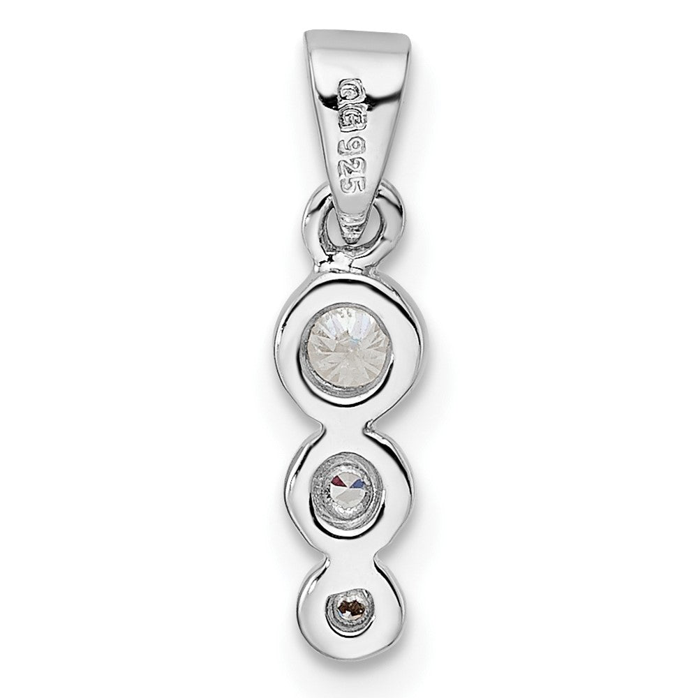 FJC Finejewelers 925 Sterling Silver Rhodium Plated Polished CZ Charm 16 x 3 mm